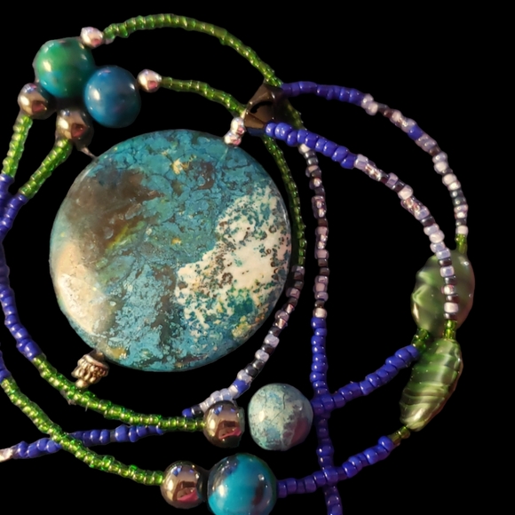 Hand Crafted Jewelry - Genuine Turquoise Hand Crafted Beaded Necklace